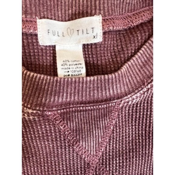 Joshua Tree Full Tilt Shirt Women's XL Juniors Purple Graphic Long Distressed - Picture 9 of 9